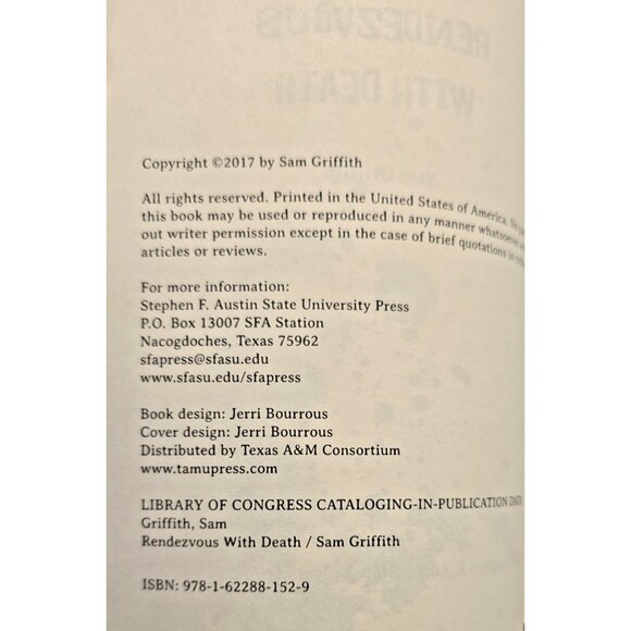 Rendezvous with Death by Griffith, Sam- Very Good, Thriller, Suspense, Mystery - Picture 2 of 9